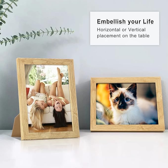 4x6 Picture Frame, Composite Wood Photo Frame with Perspex Glass for Vertical or Horizontal Tabletop Wall Display for Photos, Paintings, Posters, Artwork, Birthday Christmas Gift, Set of 4