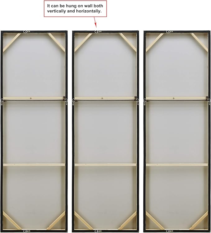 Empire Art Direct Abstract Wall Art Textured Hand Painted Canvas by Martin Edwards, Triptych, 60" x 20" each, Diamonds