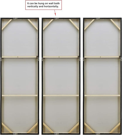 Empire Art Direct Abstract Wall Art Textured Hand Painted Canvas by Martin Edwards, Triptych, 60" x 20" each, Diamonds