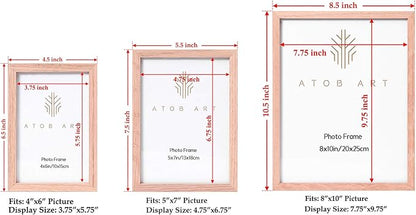 ATOBART 10 Pcs Solid Wood Picture Frame for Tabletop Display Wall Mount Wood Photo Frame 2 Pcs 8x10,4 Pcs 5x7,4 Pcs 4x6 for Living Room Bedroom Decor