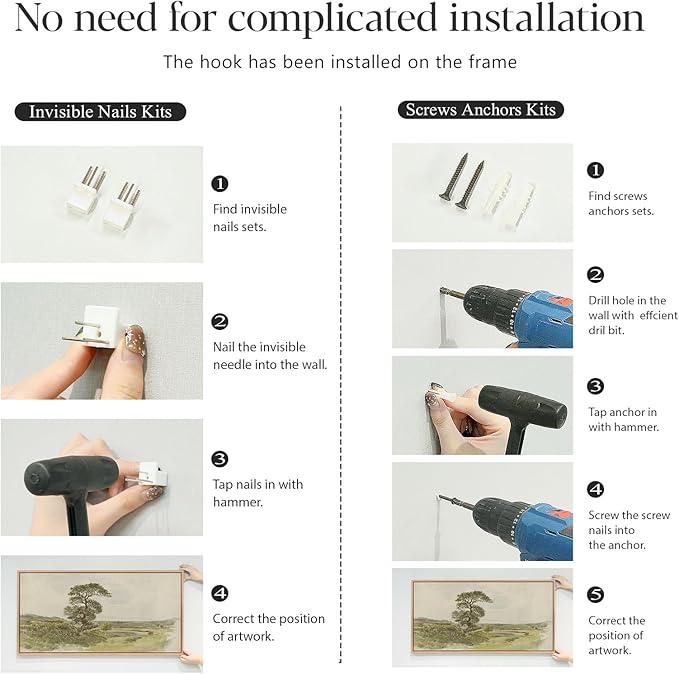 Bzstyleart Large Wood Framed Wall Art Tree of Life Canvas Prints for Living Room Oil Paintings Artwork Big Tree Art Print Pictures for Bedroom Office Bathroom Wall Decor 20x40in