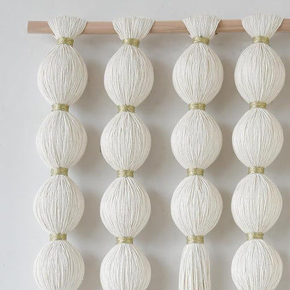 IOWER Macrame Wall Hanging Boho Wall Decor Ball Tassels Handmade Boho Woven Wall Decor for Living Room Bedroom Background 27" W x 39" L