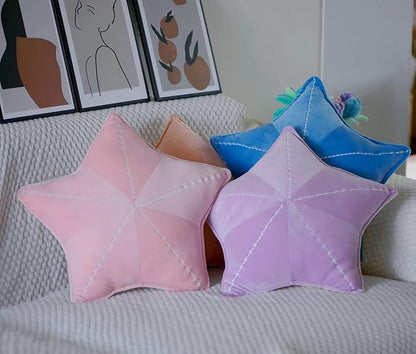Starfish, Shell Plush Pillow, Car & Waist Cushion, Interesting Characteristic Chair Cushion (Star Pink, 19.6in)
