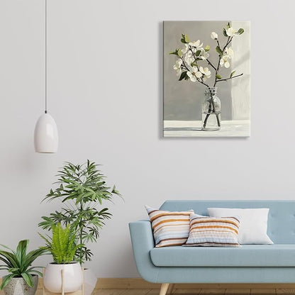 daktenn Floral Canvas Wall Art Bathroom Wall Art Pictures Wall Decor Home Decor Wall Decor for Bedroom Livingroom 18x24 Inches