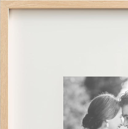Kate and Laurel Gibson Modern Wall Picture Frame Set of 3; 16x20 matted to 8x10; Natural; Three-Piece Frame Set for Gallery Wall Frame Set in Living Room Wall Decor