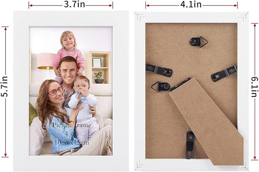 Giftgarden White 4x6 Picture Frame Pack of 12, Multi White Woodgrain 4 by 6 Photo Frames Bulk for Wall or Tabletop Display