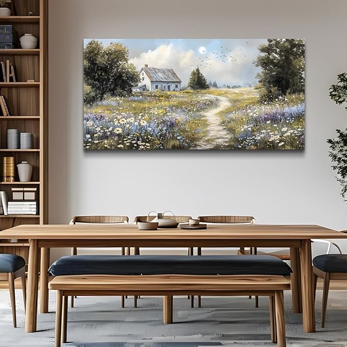 FUHAIHUA Canvas Wall Art For Living Room Large Wall Decor For Office Bedroom Decorations Farmhouse Landscape Pictures Countryside Painting Artwork Room Wall Mural Aesthetic Home Decor 30x60 In