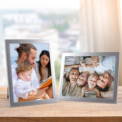 Giftgarden 8.5x11 Picture Frame Silver Set of 12, Multi Modern 8.5 x 11 Frames Bulk for Award Certificate Document Diploma, Wall or Tabletop Display