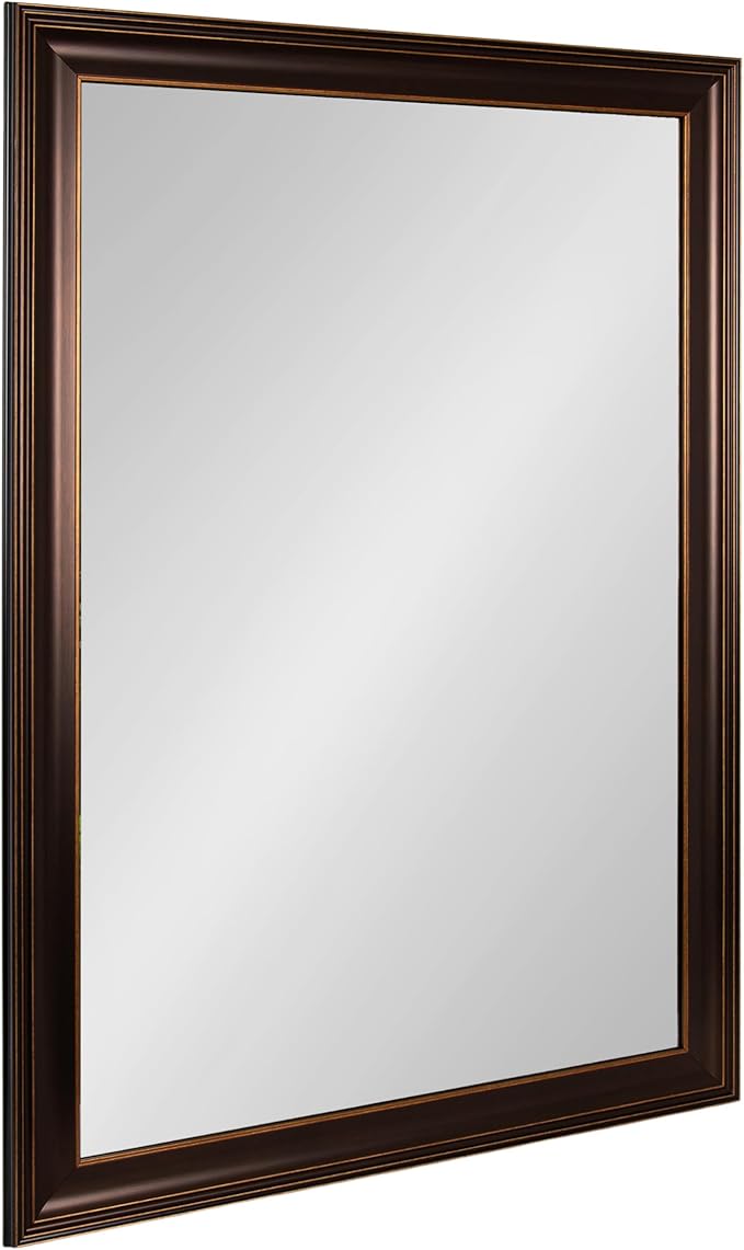 Kate and Laurel Galiano Traditional Framed Rectangle Bathroom Vanity Mirror, 29 x 41, Bronze, Classic Large Rectangular Bathroom Mirror for Over Sink or for Use as Entryway or Living Room Decor