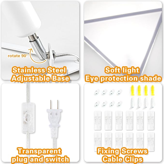 2 Pack Corner Light, Modern Corner Ceiling Light for Living Room, Bedroom, Office - White