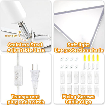 2 Pack Corner Light, Modern Corner Ceiling Light for Living Room, Bedroom, Office - White