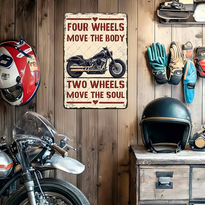 Motorcycle Metal Sign The Secret Of Life Just Enjoy The Ride Tin Poster Motorcycle Wall Decor Home Garage Kitchen Bar Man Cave Office Bedroom Boyroom Decor 12x16 Inch