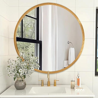AOAOPQ Small Matte Frame Circle Mirror for Wall Round Mirror for Bathroom Entryway Living Room Hallway Bedroom Gold Mirror Entryway Vanity