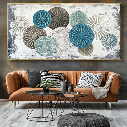 Wall Art Colorful Floral Rustic Wall Decor Canvas Painting Abstract Wall Art for Bedroom Living Room Dining Room Home Office Decor 30"x60" with Framed