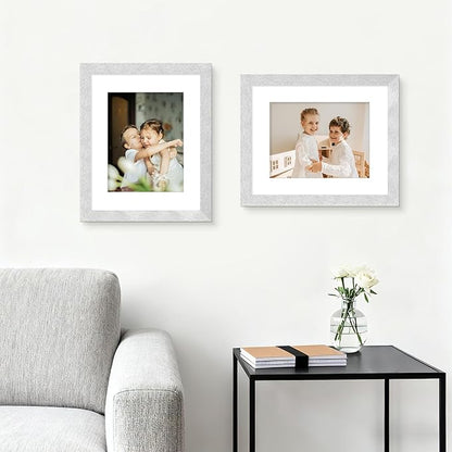 Picrit 12x16 Picture Frame Set of 12, Display 8.5x11 with Mat or 12x16 without Mat, Photo Frames for Wall Mounting Display, SILVER