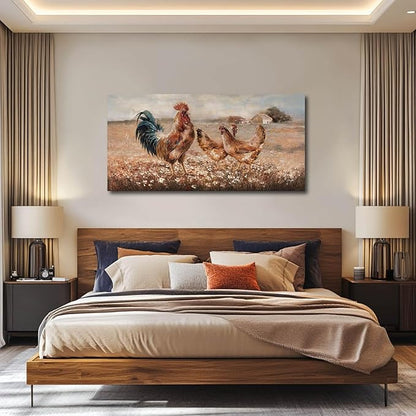 LEVERUP Animal Home Decor Browm Wall Art Flower wall Decorations for Dining Room Bedroom Office 20×40 Inchs Easy to Hang