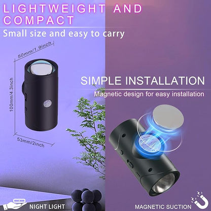 Motion Sensor Night Light Indoor, 1500mAh Rechargeable RGB Color Changing LED Wireless Wall Sconce Set of Two with Magnetic Base, Peel and Stick Sconces for Bedroom, Bathroom, Hallway, Stairs