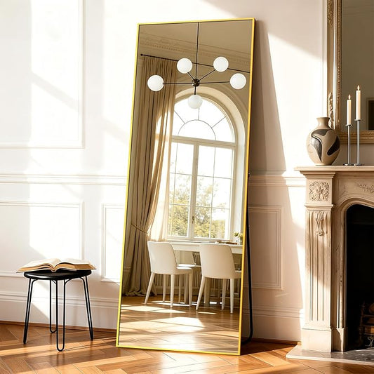 Simple Deluxe Full Length Mirror, 68"×26" Large Floor Mirrors, for Wall Door Bedroom Bathroom Living Room (Gold)