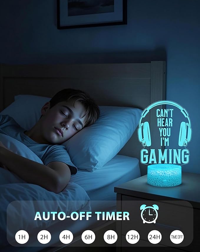 Gaming Night Light, LED Gaming Room Decor Lamp with 16 Color RGB Changing, Remote Control Dimmable Gamer Light for Bedroom Desk Setup, Cool Gamer Gifts for Teens Boys