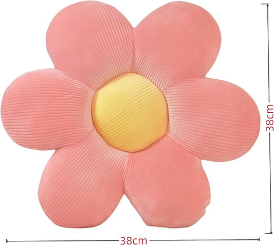 Daisy Flower Pillow, Decorative Pillows, Pink Flower Shaped Throw Pillow Cushion for Sofa, Bed, Home Decor (1, Pink, 15.35In)