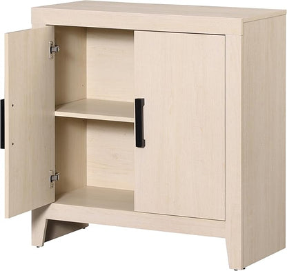 WAMPAT Farmhouse TV Stand for TVs up to 85 Inch, Rustic Wood Entertainment Center & Media Console with 6 Storage Doors, Accent Cabinet for Living Room, Hallway, Beige