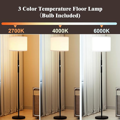 PARTPHONER Floor Lamp for Living Room Bedroom with Lampshade Stencil, 65’’ Modern Tall Lamp Simple Design Standing Lamps for Kids Room Home Office Reading, Bulb Included