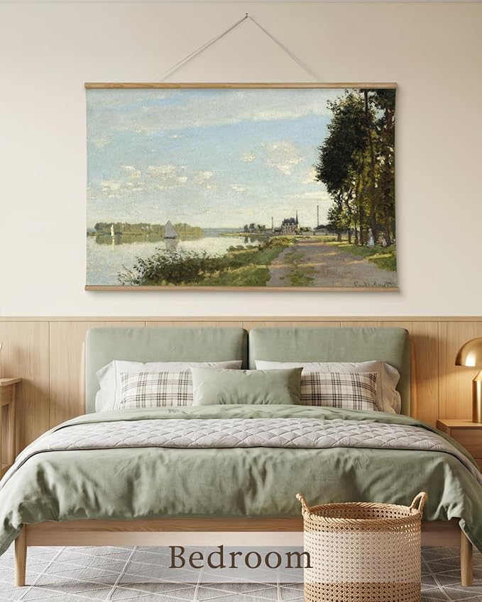 InSimSea 36x54 Extra Large Canvas Scroll Wall Art, Vintage Coastal Sailboat Landscape Hang Oil Painting, Oversized Nautical Decor for Living Room, Bedroom, Dining Room, Office