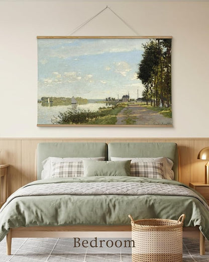 InSimSea 36x54 Extra Large Canvas Scroll Wall Art, Vintage Coastal Sailboat Landscape Hang Oil Painting, Oversized Nautical Decor for Living Room, Bedroom, Dining Room, Office