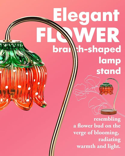 Funistree Strawberry Candle Warmer Lamp, Cute Candle Lamp with Timer & Dimmable, Mothers Day Birthday Gifts for Women Mom, House Warming Gift New Home, Wax Melt Warmer for Yankee Village Candles