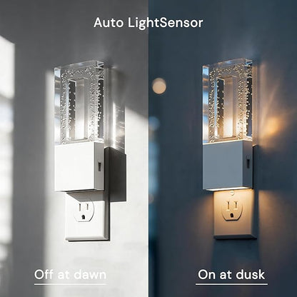 L LOHAS LED Night Light Plug in, 2 Pack Foldable Night Lights Plug into Wall, Portable LED Nightlight with Dusk to Dawn Sensor, Dimmable 0-100LM White Nightlights for Travel, Hotel, Bathroom, Hallway