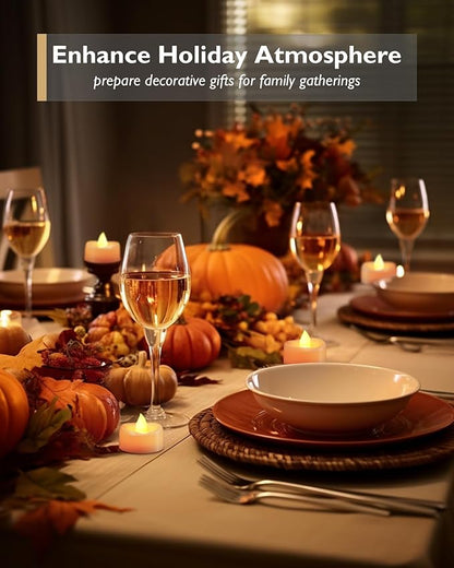 merrynights LED Candles with Remote and Timer, 12PCS Flameless Tea Lights Candles Battery Operated, Remote Control Tea Lights with 6/8 H Timer for Halloween Christmas Holiday Warm Yellow