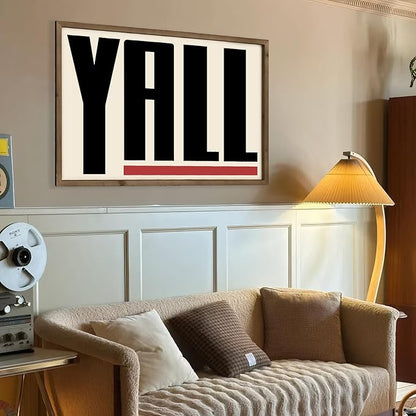 Western Wall Decor, 23.6x15.7 Inchs Wooden Yall Sign Cowboy Wall Art Framed, Southwestern Living Room Bedroom Bathroom Home Decorations