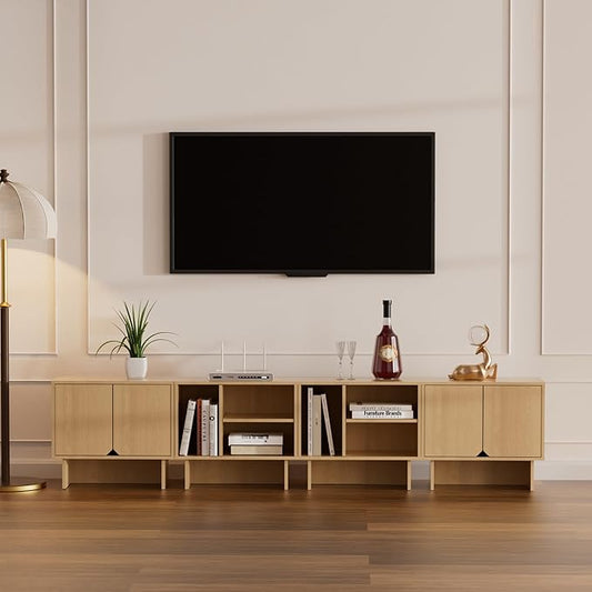 Lab Cosi Modular TV Stand for 100-Inch TV,Modern 4pcs Storage Sideboards,Bookcase,End Table,Nightstand,Buffet Cabinets,Coffee Table for Living Room,Dining Room,Bedroom, Natural