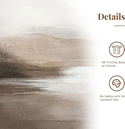 SAFERRYHOME Neutral Abstract Wall Art - Minimalist Framed Canvas Print Set, Landscape Shapes Abstract Illustrations Modern Nordic Calm Decor for Living Room, Bedroom, Bathroom - 3 Panels 24x36 Inch