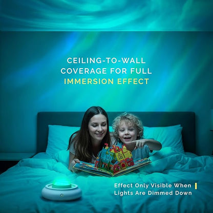Orblux Calming Autism Sensory Light, Rechargeable Aurora Light Projector | 2-in-1 Globe Cover for Contained Sensory Effect or Open for Northern Lights Effect | Kids Night Projector, 15 Colors & Remote