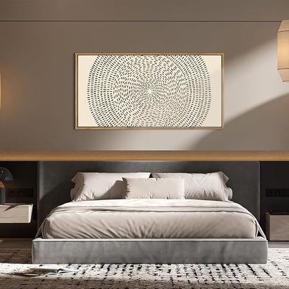 ANHUIB Large Jesus Feeds the 5000 Canvas Wall Art Easter Modern Christian Bible Wall Decor 20x40 Inch Minimalist Neutral Abstract Religious Painting Beige Black Biblical Artwork for Living Room Bedroom Dining Room