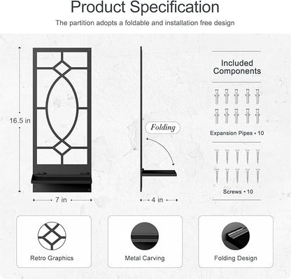 Candle Wall Sconces Set of 2, Black Metal Minimalism Wall Candle Holder for Living Room, Dining Room, Bedroom, Bathroom (2 Pack, 16.5 x 7 in)