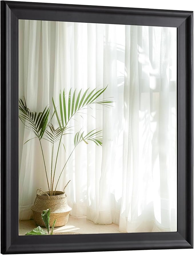 Black Mirror for Bathroom,Rectangle Rustic 30 x 36 inch Vanity Mirror for Wall,Wall-Mounted Hanging Mirror for Entryway,Bedroom or Living Room