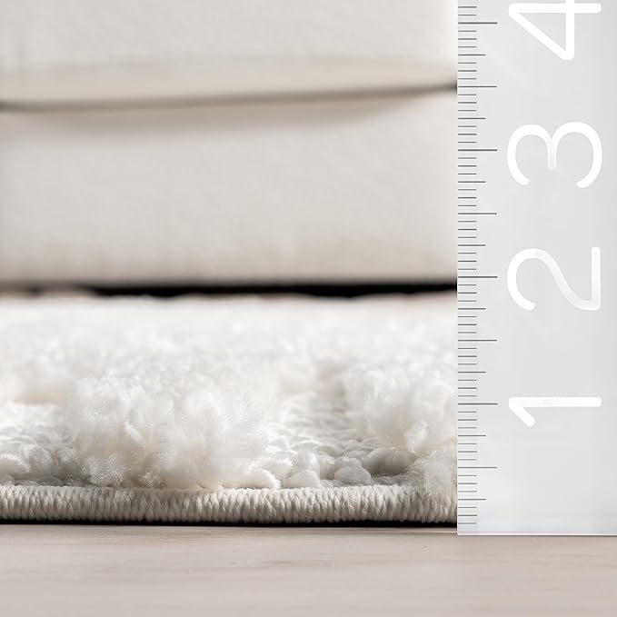 Nuloom Risette Ivory, 2'6" x 6', Geometric, Soft and Textured, High Traffic, Stain Resistant, Easy Clean, Durable Runner for Bedroom, Living Room, Dining Space, Den, Foyer, Entryway