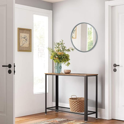 Bathroom Mirror for Wall Mirrors for Wall Metal Framed Round Hanging Mirror Matte Deep Grey Small Mirror Modern Ative for Restroom Farmhouse Hanging Deep Grey