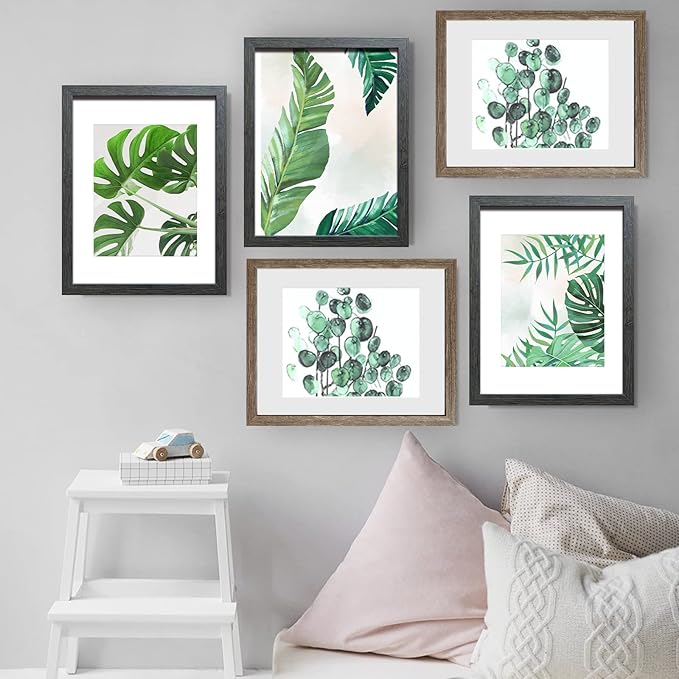 SESEAT 11x14 Frames, Display Pictures 8x10 With mat or 11x14 Prints Without Mat, Wall Mounting, Dark Grey, 6PCS