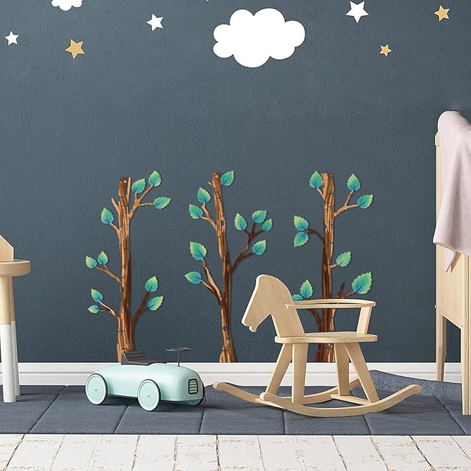 ShxTrade Metal Tree Wall Decor, Birch Tree Wall Art, Tree Branches Vertical Metal Wall Rustic Wall Sculpture for Home Living Room Bedroom Bathroom (Colorful)
