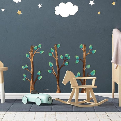 ShxTrade Metal Tree Wall Decor, Birch Tree Wall Art, Tree Branches Vertical Metal Wall Rustic Wall Sculpture for Home Living Room Bedroom Bathroom (Colorful)