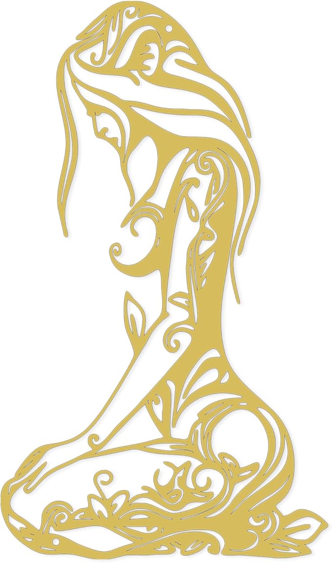 Xedatric Modern Abstract Metal Wall Art-Minimalist Line Sculpture for Bedroom,Living Room,Bathroom-Unique Metal Wall Decor for Home & Office(Gold)