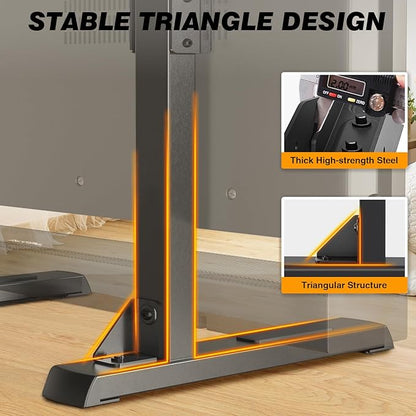 5Rcom Table Top TV Stand, Universal TV Stand for 35-88 Inch with Height Adjustment, TV Mount Stand Up to 150lbs for Curved Flat TVs with Cable Management, Black