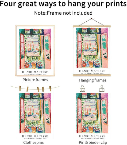 LYPHNX Henri Mattise Poster Wall Art Colorful Abstract Prints Set of 3 Vintage Aesthetic Canva Painting Picuter Floral Botanical Home Decor for LIving Room Bedroom Girls Room 12"x16" Unframed