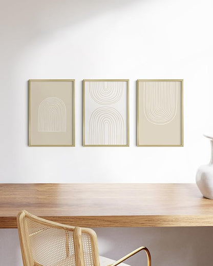 HAUS AND HUES 12x18 Gold Metal Picture Frames - Features Premium Aluminum, Vertical & Horizontal Hang, Shatterproof Plexiglass - Perfect for Home, Room, Office (12x18 in, Gold, Set of 3)