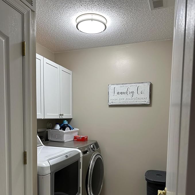 Kalium LED Ceiling Light with Remote 2 Pack 14 Inch Flush Mount Ceiling Light Fixture, 24W 3000K-6000K Adjustable Color Temperature, Dimmable Lighting Fixtures for Kitchen Bedroom. Hardwired