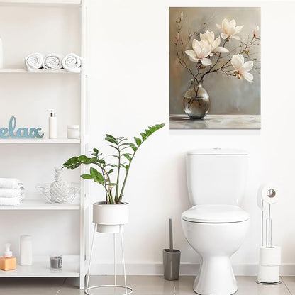 daktenn Floral Canvas Wall Art Bathroom Wall Art Pictures Wall Decor Home Decor Wall Decor for Bedroom Livingroom 24x32 Inches