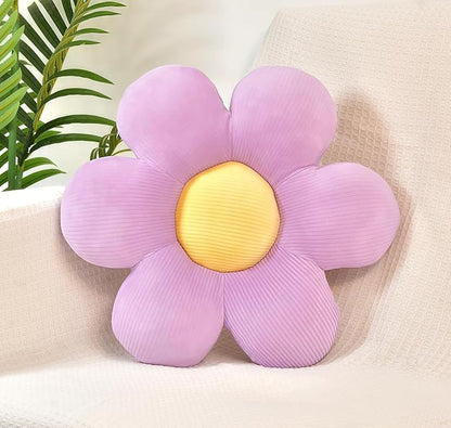 Daisy Flower Pillow, Floor Pillows, Lavender Flower Shaped Throw Pillow Preppy Cushions for Sofa, Couch, Bed, Home Decor 15.35In
